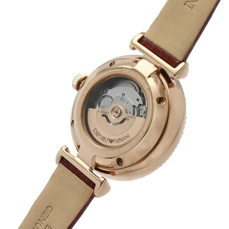 Emporio Armani Meccanico Automatic Silver Dial Ladies Watch- AR60044